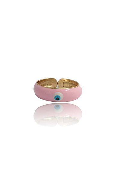 Çlk Accessories خاتم مطلي بالمينا قابل للتعديل مع خرز عين الشر - TrYing1278