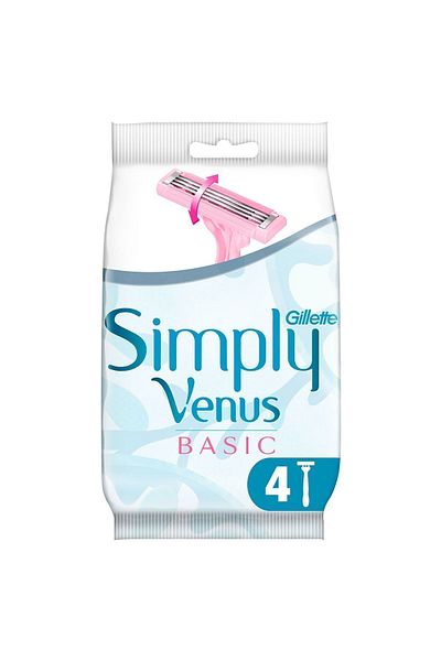 Gillette Venus مجموعة جيليت سيمبلي فينوس 3 الأساسية المكونة من 4 قطع