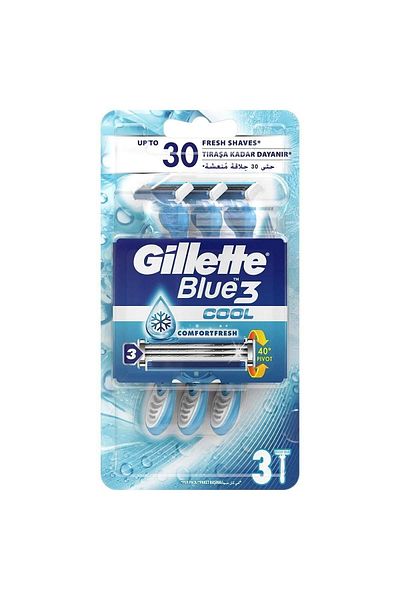 Gillette Blue3 Cool 3 blades 6 razors --- Gillette Blue 3 Cool Men's Razors 6 pieces