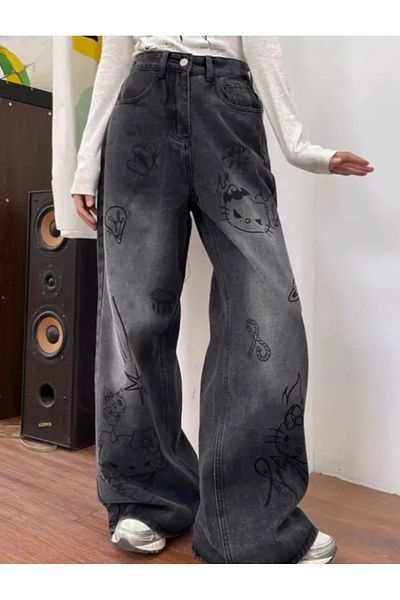 DEEFWEAR Hello Kıty Printed Trend Jean Trousers