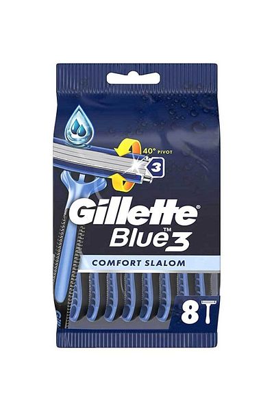 Gillette Blue3 Comfort Slalom Disposable Razor 8 Pieces