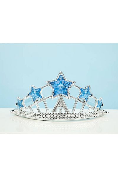 kapsulavm Blue star stone plastic queen princess elsa crown child size