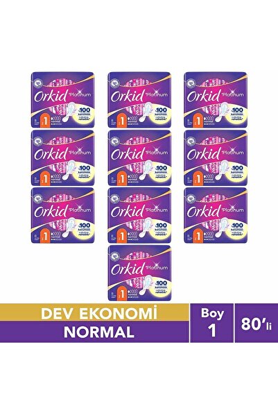 Orkid Platinum Anne Kız Hijyenik Ped Paketi Normal 80li Dev Ekonomik Paket