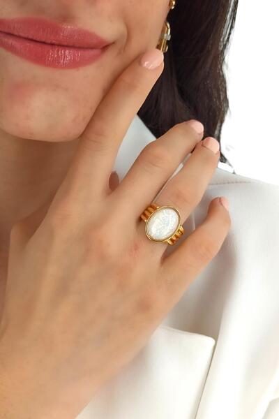 Çlk Accessories Ρυθμιζόμενο πολύχρωμο πέτρινο δαχτυλίδι - TrYűrük1282