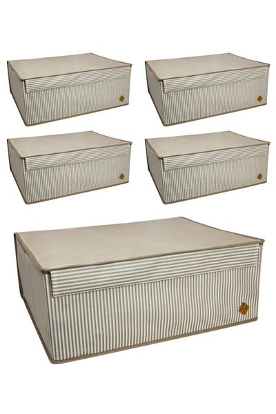 Emofom (5 Pcs) Multi-Purpose Box under the Base (50×40×19 cm) Storage Organizer Organizer Storage Storage