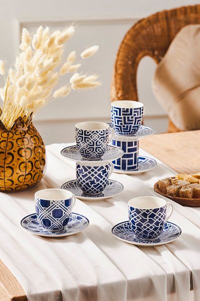 Karaca Doris Set of 6 Coffee Cups 90 Ml