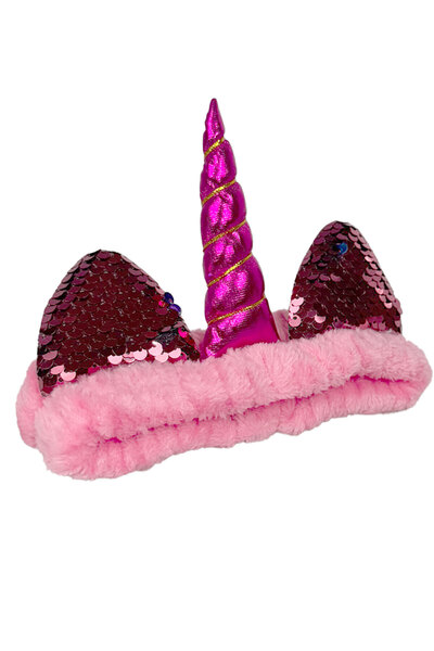 Toyaş Pink Pink Unicorn Plush Bandana - Makeup Hair Band, Horned