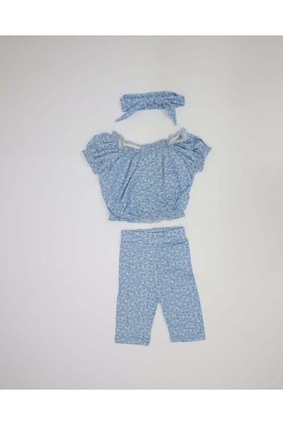 rg kidsstore Set pantaloni scurți și bluză cu imprimeu floral pentru fete