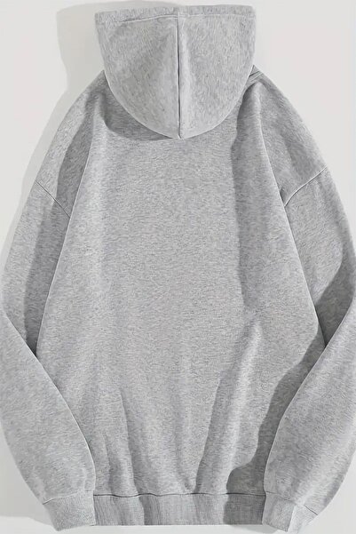 Mythologie Μη κοντό φούτερ - Γκρι με στάμπα Oversize με κουκούλα