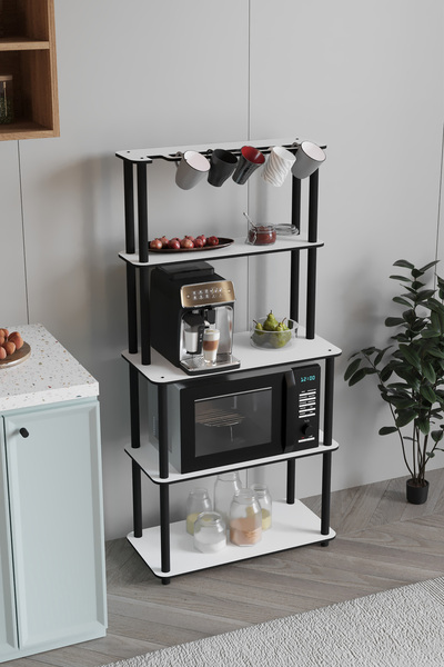 messer Dekoratif MASİVO MIKRODALGA ESSPRESSO 4 Katlı 33 CMx68 CM Dikdörtgen Çok Amaçlı Raf BEYAZ