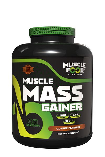 MUSCLEFOOD Massgainer - Coffee Flavored Carb Powder 2000Gr, 40 Servings