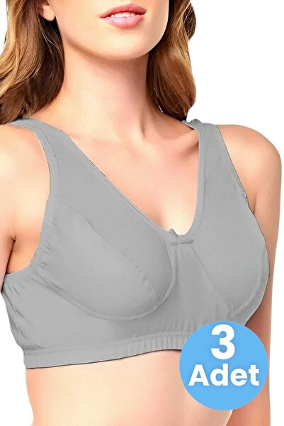 Tezzgelsin Women's Cotton Combed Cotton Half Tank 3 White 3 Gray