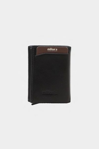 Milian's 3770 Mechanism Genuine Leather Vertical Wallet with Paper Money Tank Milian's