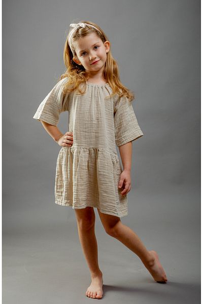 rg kidsstore Rochie și bentiță pentru copii de culoare muselină - elastică