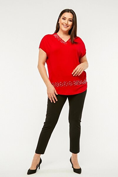 aytemas Μπλούζα με πέτρινο σχέδιο με γιακά και φούστα