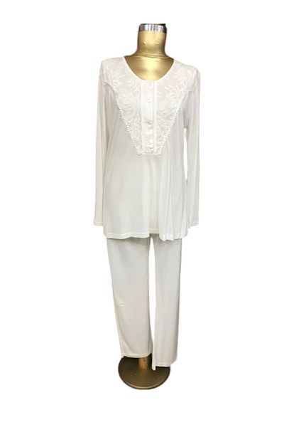 Tuba 7228- Women's Pajama Set Ecru