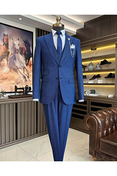 TerziAdemAltun Costum cu vestă și pantaloni în dungi în stil italian, 8 piese...