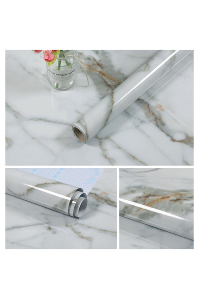 Roichil Doğal Mermer Desenli Yapışkanlı Tezgah Folyosu 5M