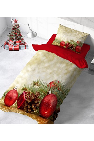 hediyechy 3D печатен коледен комплект за легло - единичен, без чаршаф