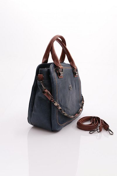 DGN Women's Shoulder Bag Navy Blue Tan 7353437