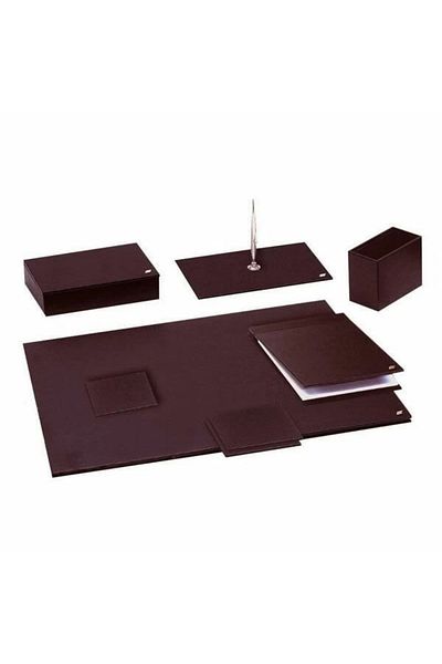 Classifix 7 Piece Desk Set - Salcaflex Crocodile Claret Red