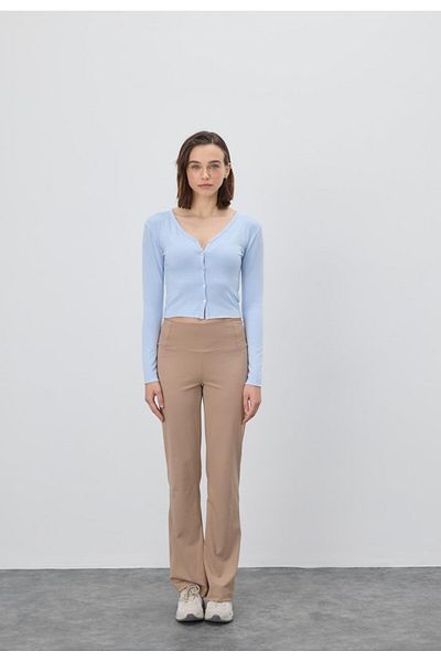 TUBİA Cardigan Crop pentru damă Baby Blue - Design cu nasturi