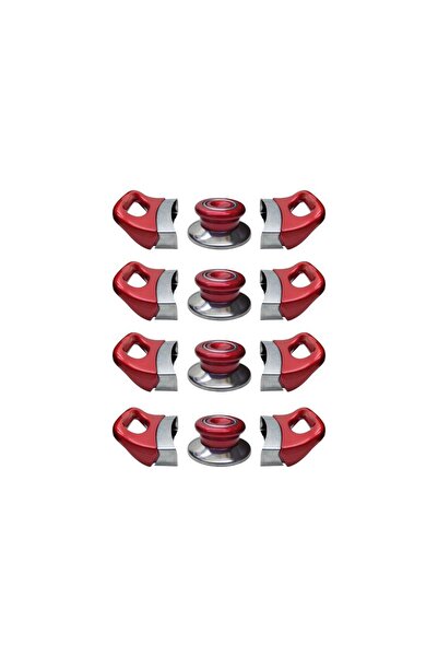 Genel Markalar Kırmızı Tencere Tava Yan Kulpları ve Kapak Kulpu Seti - 4 Set