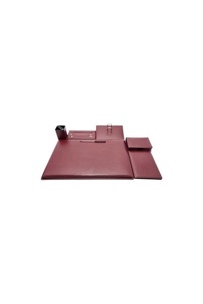 Classifix 7 Piece Napa Desk Set - Claret Red Leather