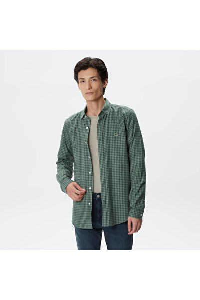 Lacoste Erkek Regular Fit Ekose Haki Gömlek
