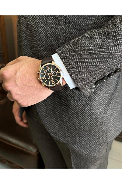 TerziAdemAltun Ιταλικό στυλ slim fit μπουφάν γιλέκο παντελόνι καφέ T10322