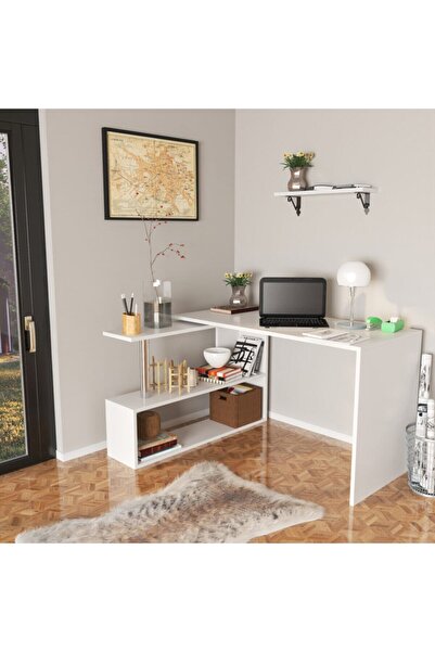 DECORMET Retro Çalışma Masası Kitaplıklı