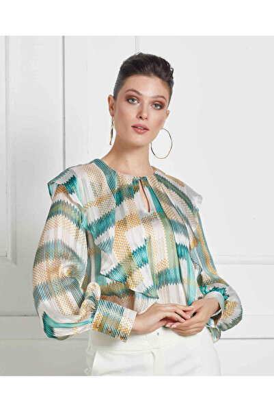 SERPİL Serpil Kadın Yeşil Gömlek 34830