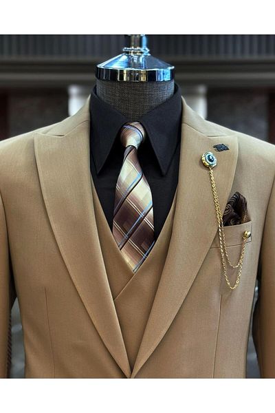 TerziAdemAltun Italian Style Mink Jacket Vest and Trousers Set - T12006