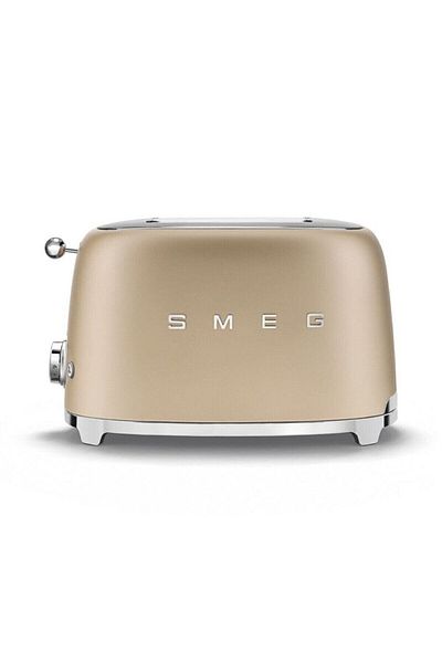SMEG محمصة خبز 2x1 باللون الذهبي غير اللامع طراز 50 - Tsf01chmeu
