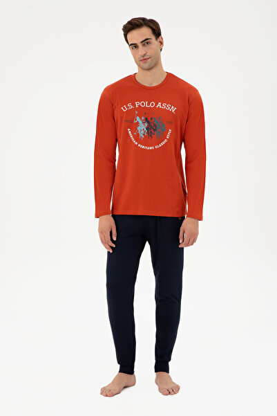 U.S. Polo Assn. طقم بيجامة برتقالي للرجال 50301721 -VR051