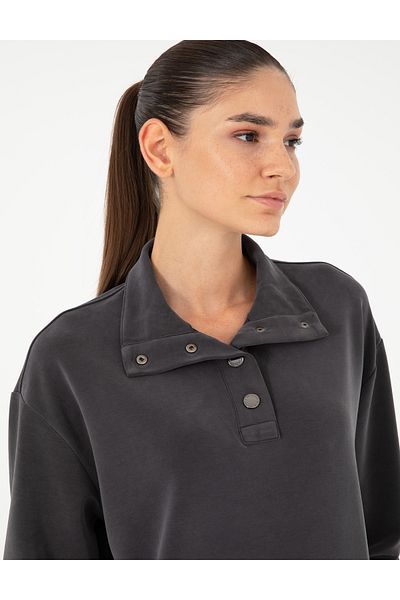 Pierre Cardin Anthracite Oversize Modal Fabric Sweatshirt 50290903 -Vr006