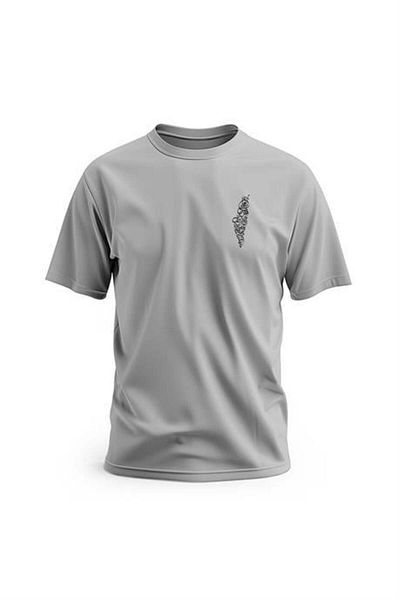 Zaytoon Unisex Digital Printed Short Sleeve Side Arabic Sayings - S to 2XL T300014
