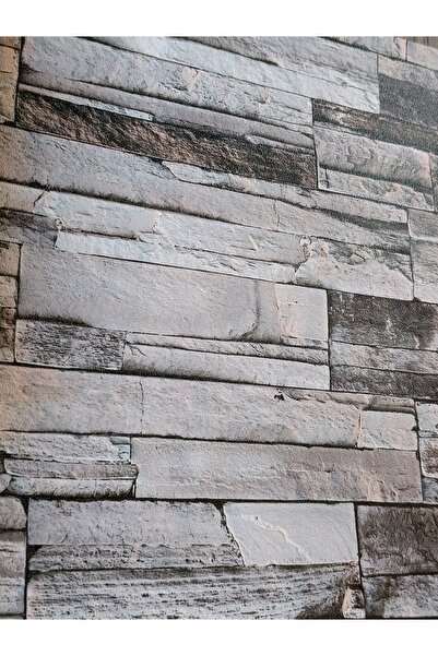 KMS HOME 3 Boyutlu Taş Desenli Silinebilir Duvar Kağıdı 5m2