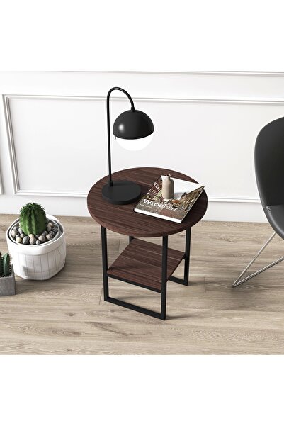 Ruum Store By Doğtaş Milas Yan Sehpa Komodin Metal Ayak Ceviz