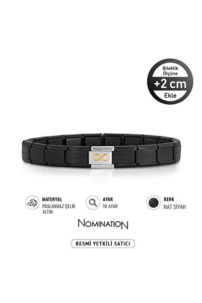 NOMİNATİON Italy Composable 18 Ayar Altın Altın Sonsuz ve Çelik Bileklik Mat ...