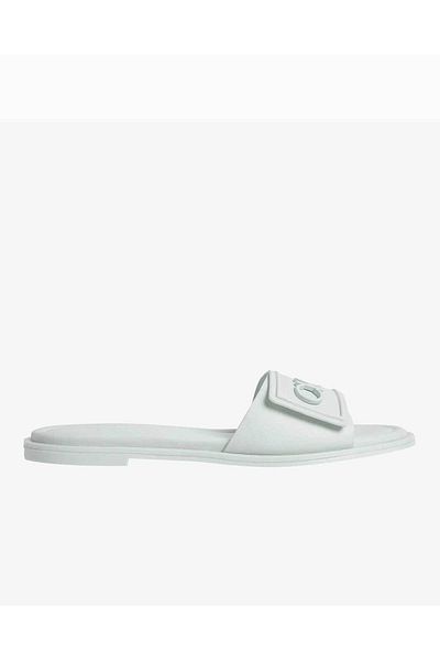 Calvin Klein Flat Slide Metal Logo Slippers