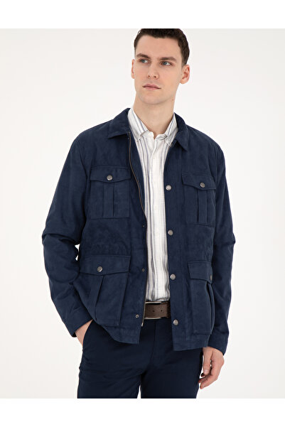 Pierre Cardin Navy Blue Faux Leather Jacket 50291006-200