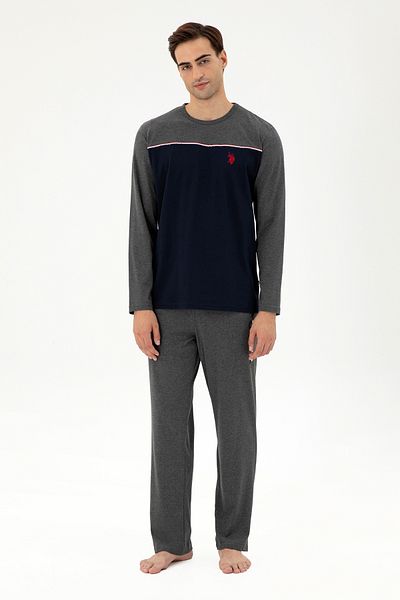 U.S. Polo Assn. Men's Anthracite Melange Pajama Set 50301719 -Vr081