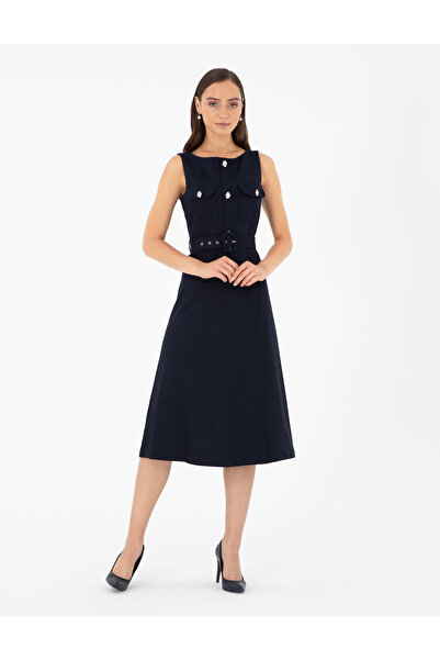 Pierre Cardin Lacivert Regular Fit Dokuma Elbise 50292893-VR033