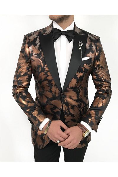 TerziAdemAltun Italian Cut Men's Groom Suit Black T7504