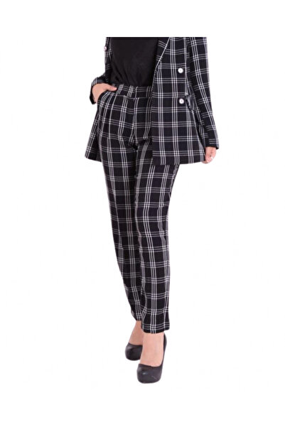 SERPİL Serpil Kadın Siyah - Beyaz Pantolon 31443