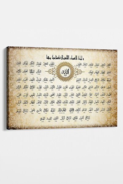 TabloShop Allahın 99 Ismi Esma-Ül Hüsna Tablosu
