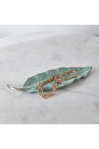 Home Box Splendid Leaf Shape Decorative Platter - 34x10.5x2 cm