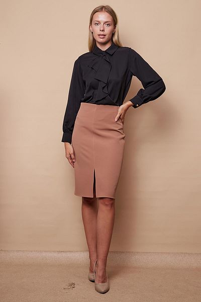 Jument Women's Black Shirt Blouse - Stylish Fabric, Collared Flywheel, Long Sleeve