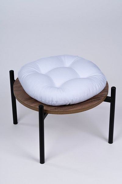 ALTINPAMUK Laurel Round Chair-Stool Cushion White 39 cm